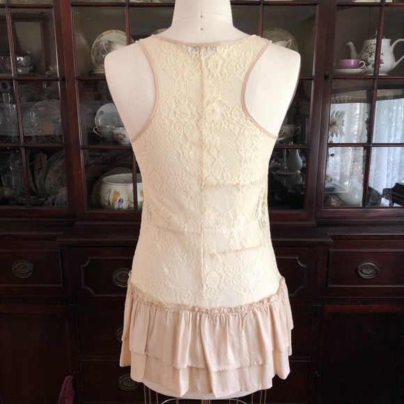 Lace Racerback Tank Top with Ruffle Hem - Picture 3 of 10